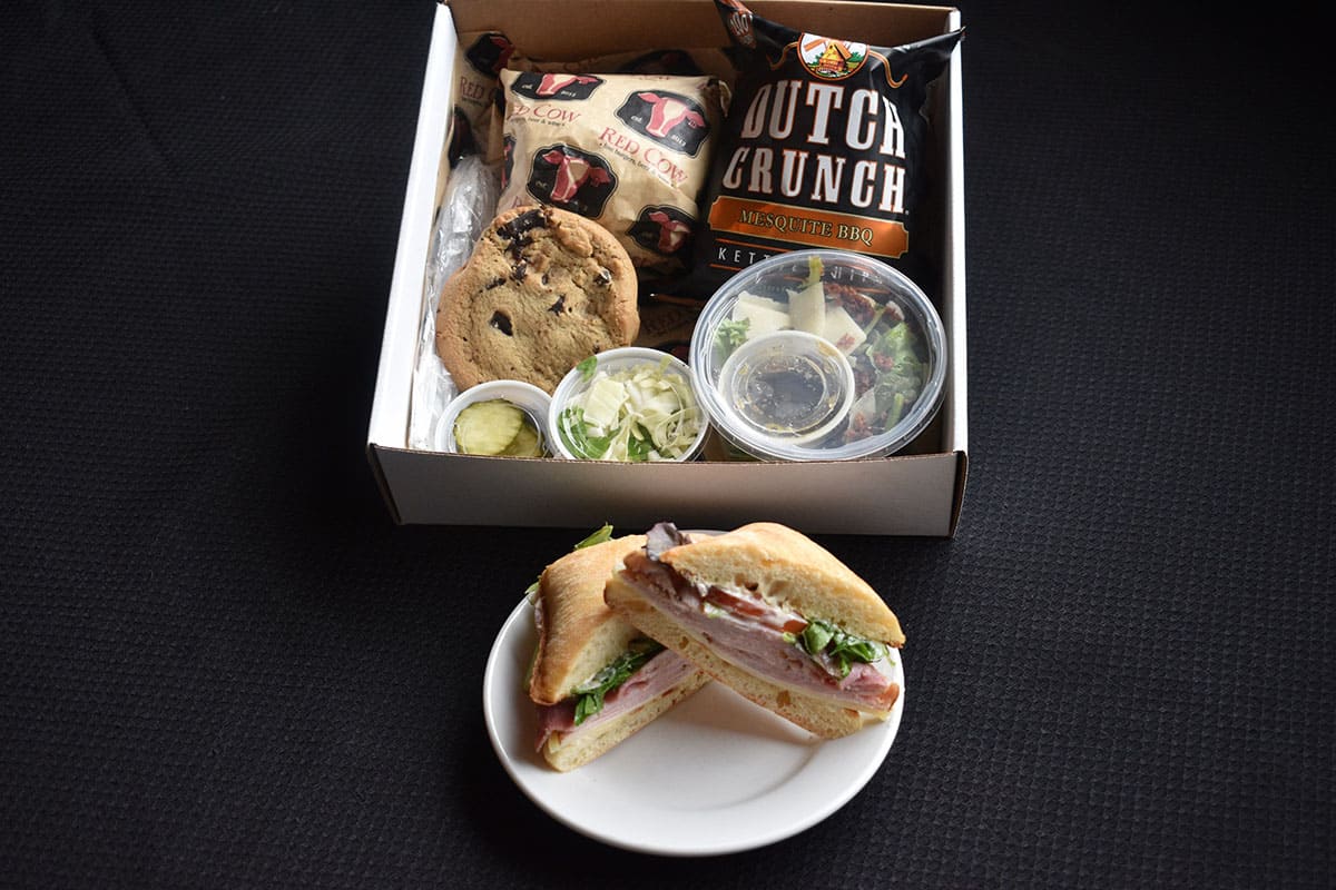 Featured image for “Ham & Swiss Sandwich Boxed Lunch”