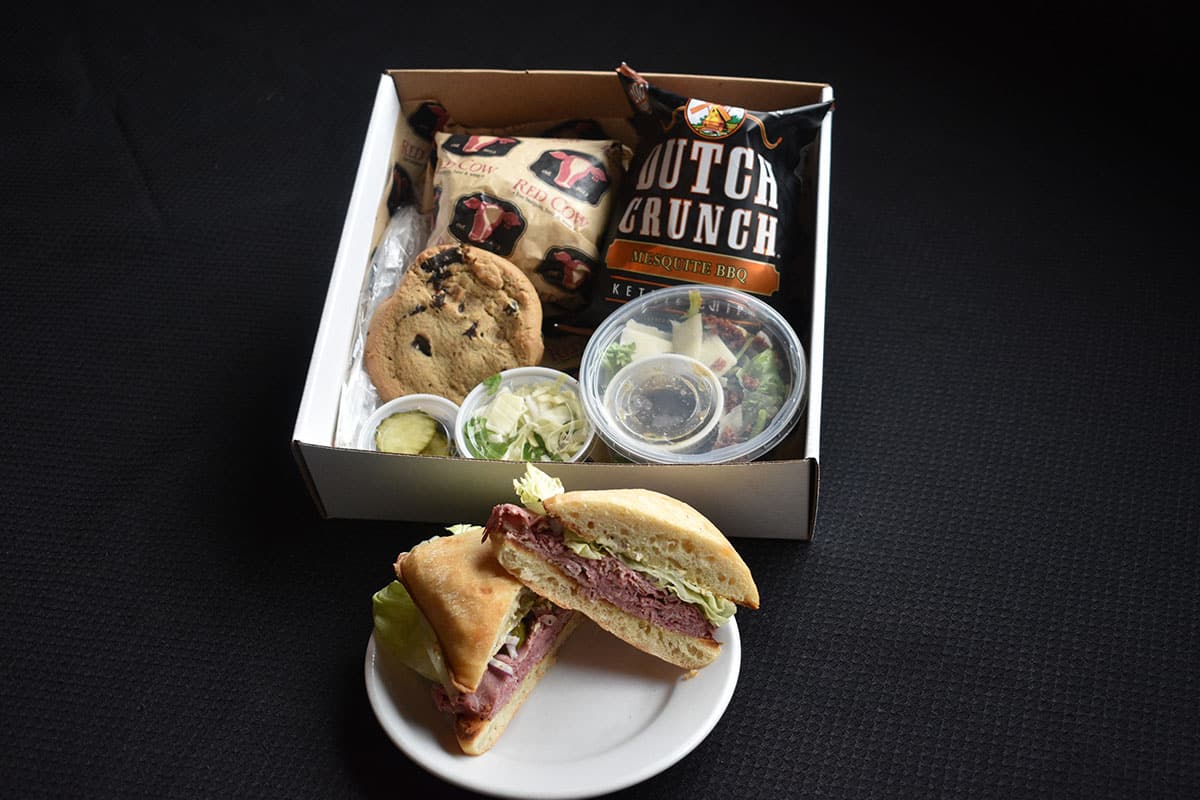 Featured image for “Pastrami Sandwich Boxed Lunch”